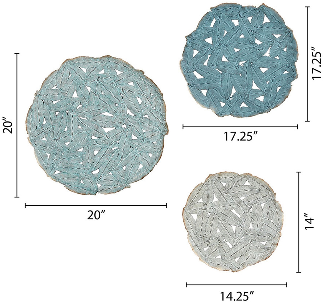 Wiskon Blue Iron Painted Wall Decor Set of 3 - Thumbnail - Image 13