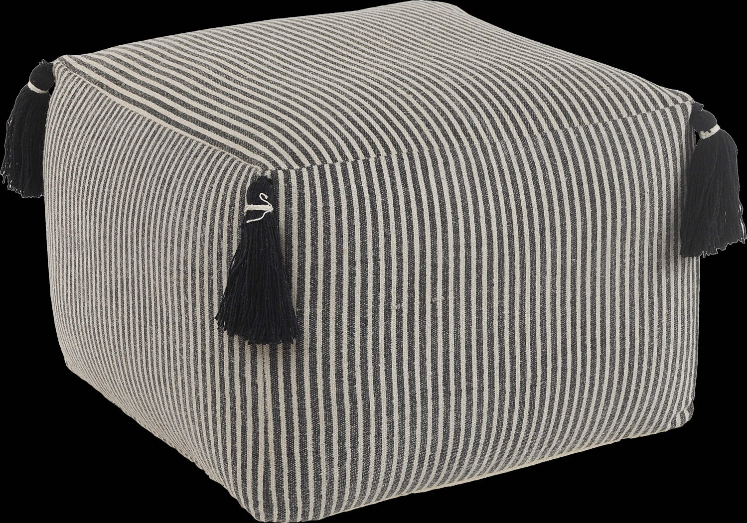 Witboi Gray/Black Pouf - Thumbnail - Image 1