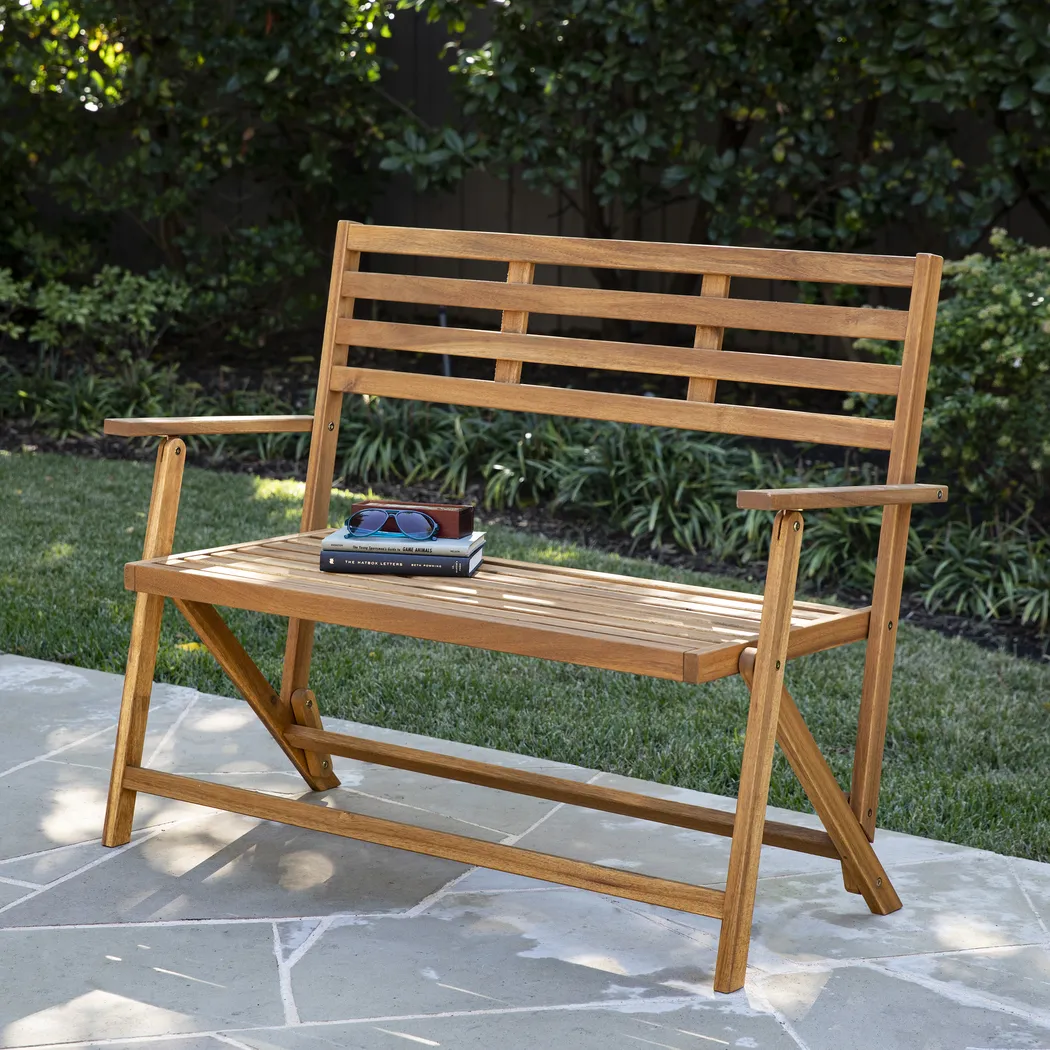 Witeria Natural Outdoor Accent Bench - Thumbnail - Image 2