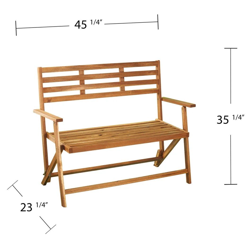 Witeria Natural Outdoor Accent Bench - Thumbnail - Image 10