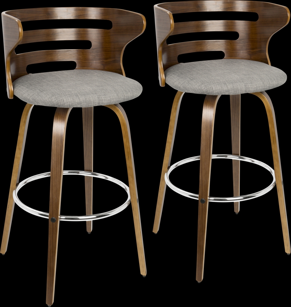 Withersfield Gray Barstool, Set of 2 - Thumbnail - Image 1