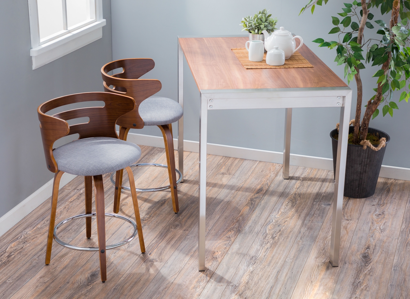 Withersfield Gray Counter Height Stool, Set of 2 - Thumbnail - Image 4