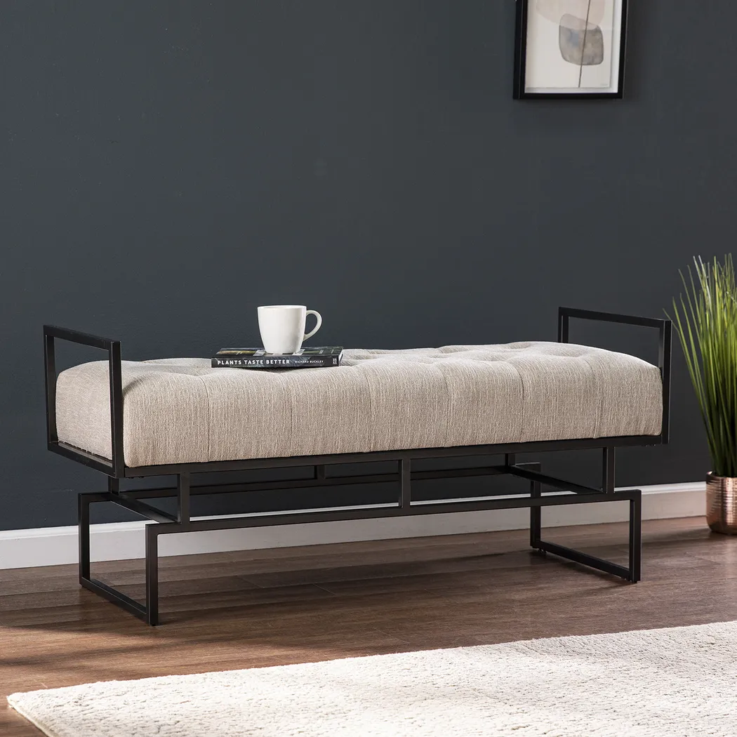Witterton Beige Accent Bench - Image 5
