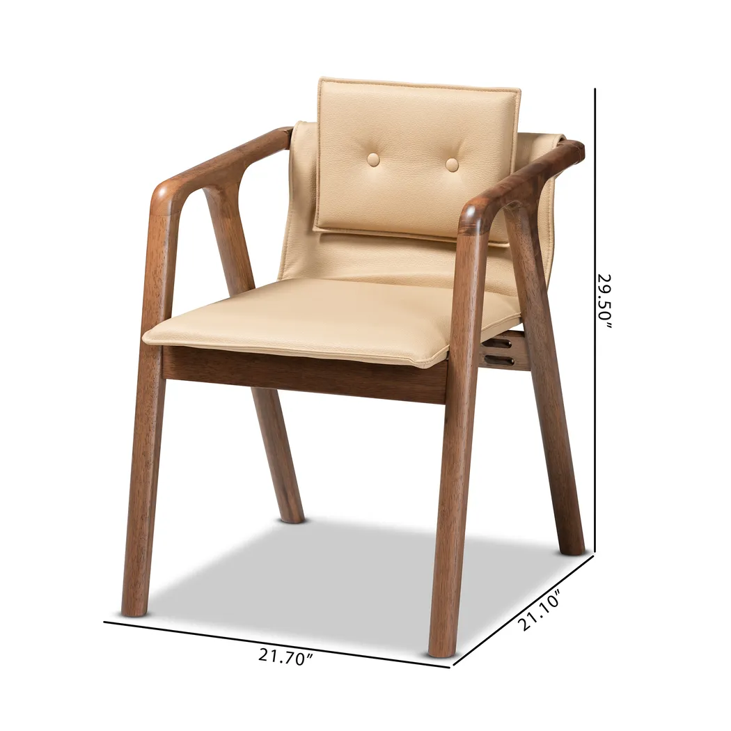 Wogan Beige Arm Chair, Set of 2 - Thumbnail - Image 9