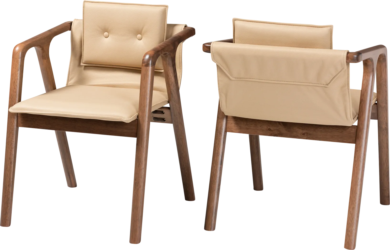 Wogan Beige Arm Chair, Set of 2 - Thumbnail - Image 1