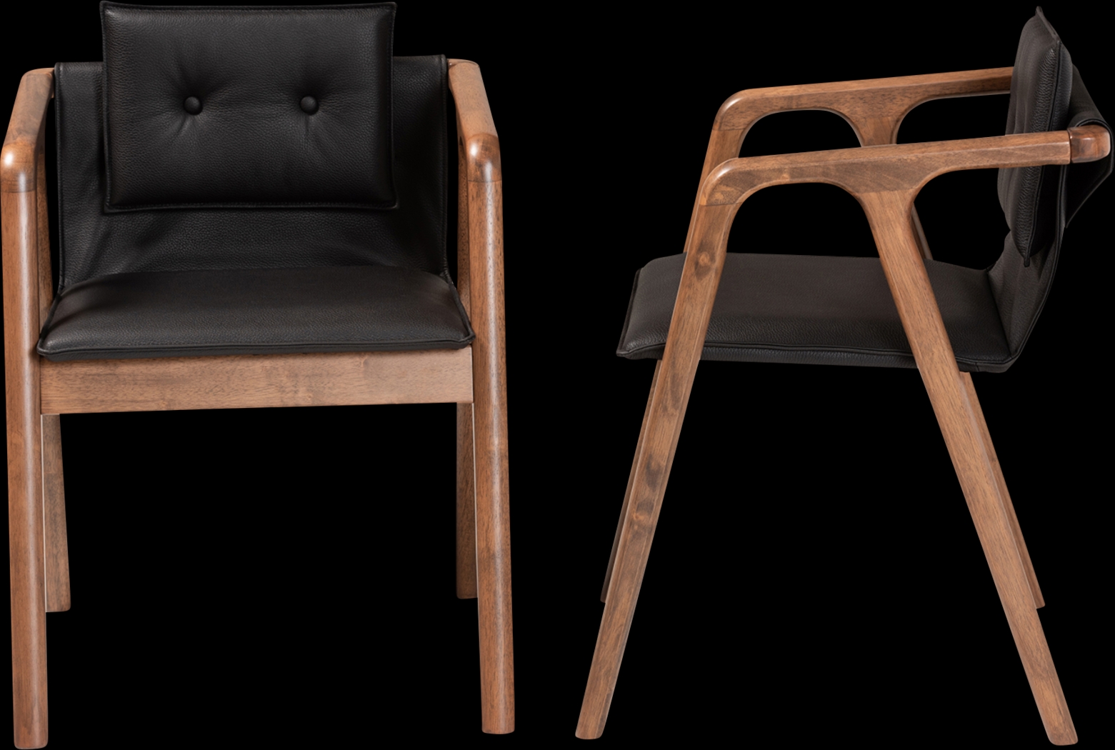 Wogan Black Arm Chair, Set of 2 - Thumbnail - Image 3