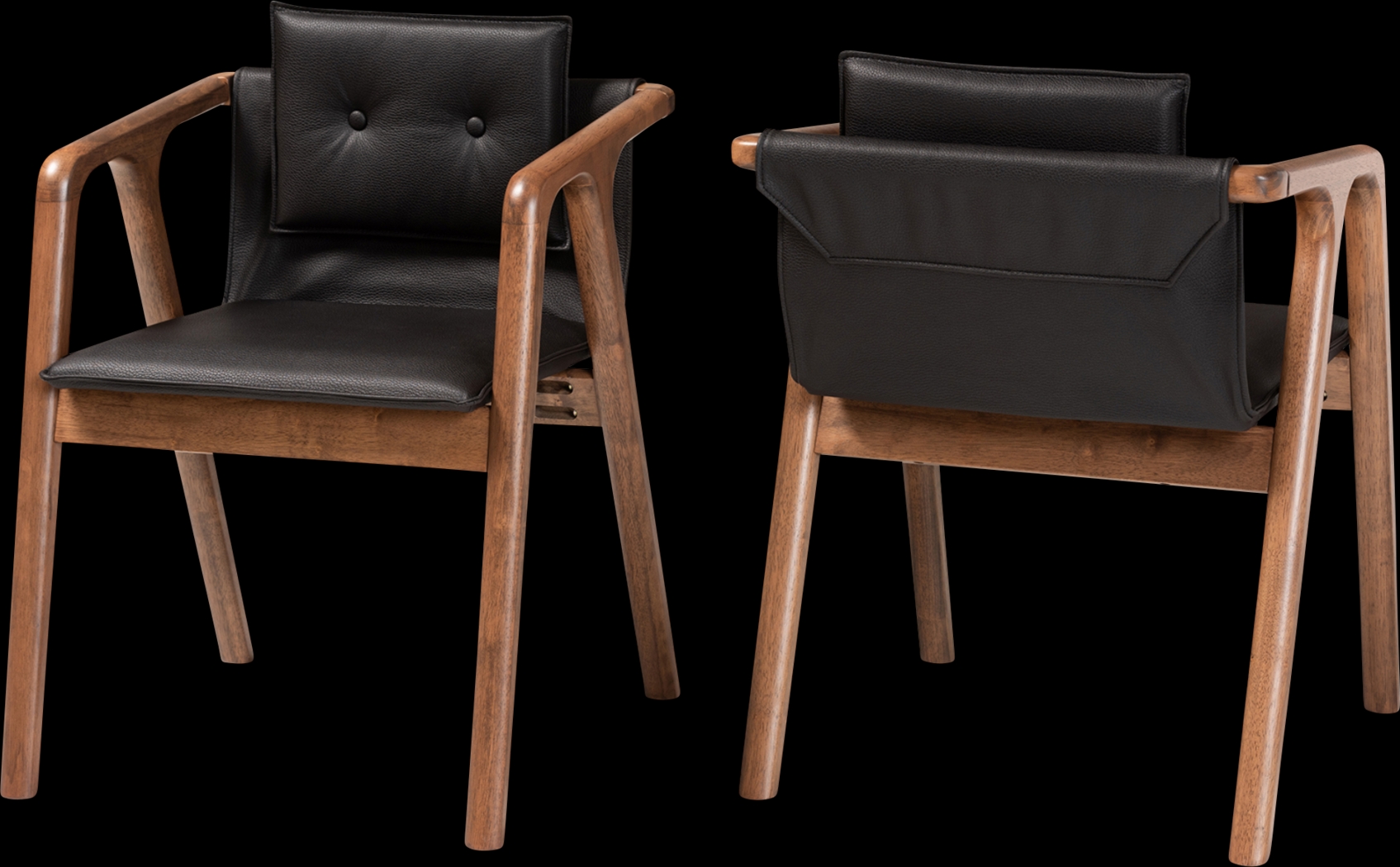 Wogan Black Arm Chair, Set of 2 - Thumbnail - Image 1