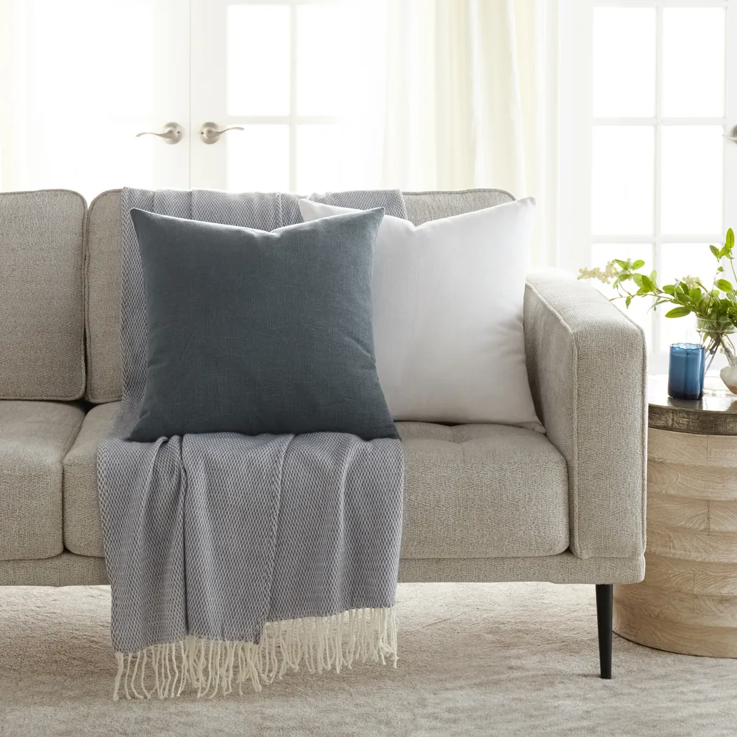 Wolfe Navy/White Accent Pillow Set of 2 - Thumbnail - Image 2