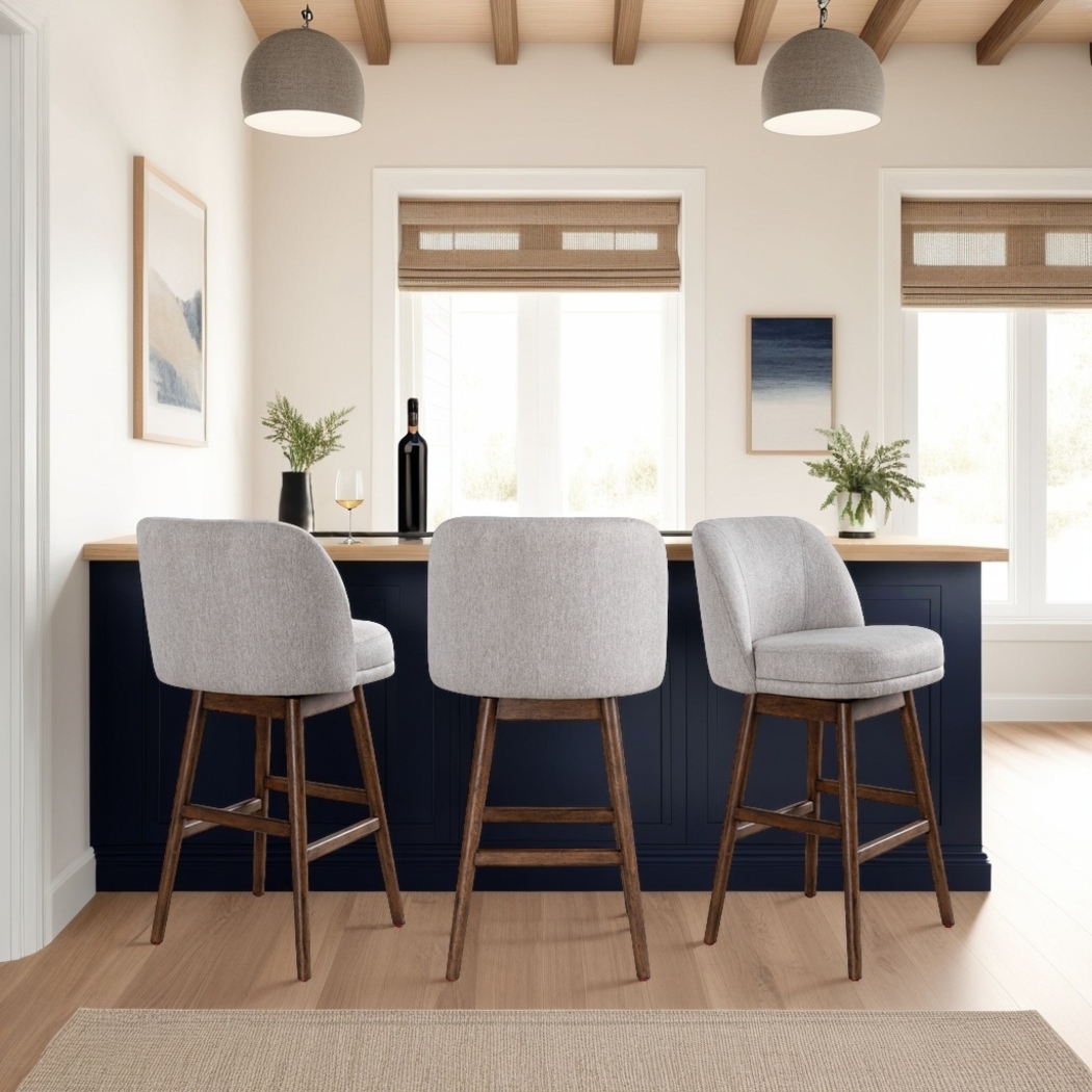 Wolfphone II Dark Brown and Taupe Barstool - Thumbnail - Image 2