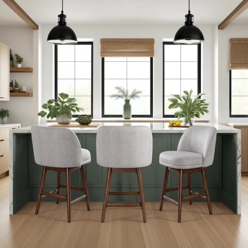 Wolfphone II Dark Brown and Taupe Counter Height Stool - Thumbnail - Image 2