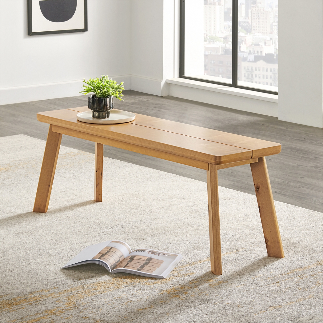 Wonderstone Brown Dining Bench - Thumbnail - Image 2