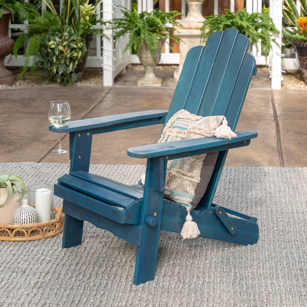 Wonsley Blue Outdoor Adirondack Chair - Thumbnail - Image 4