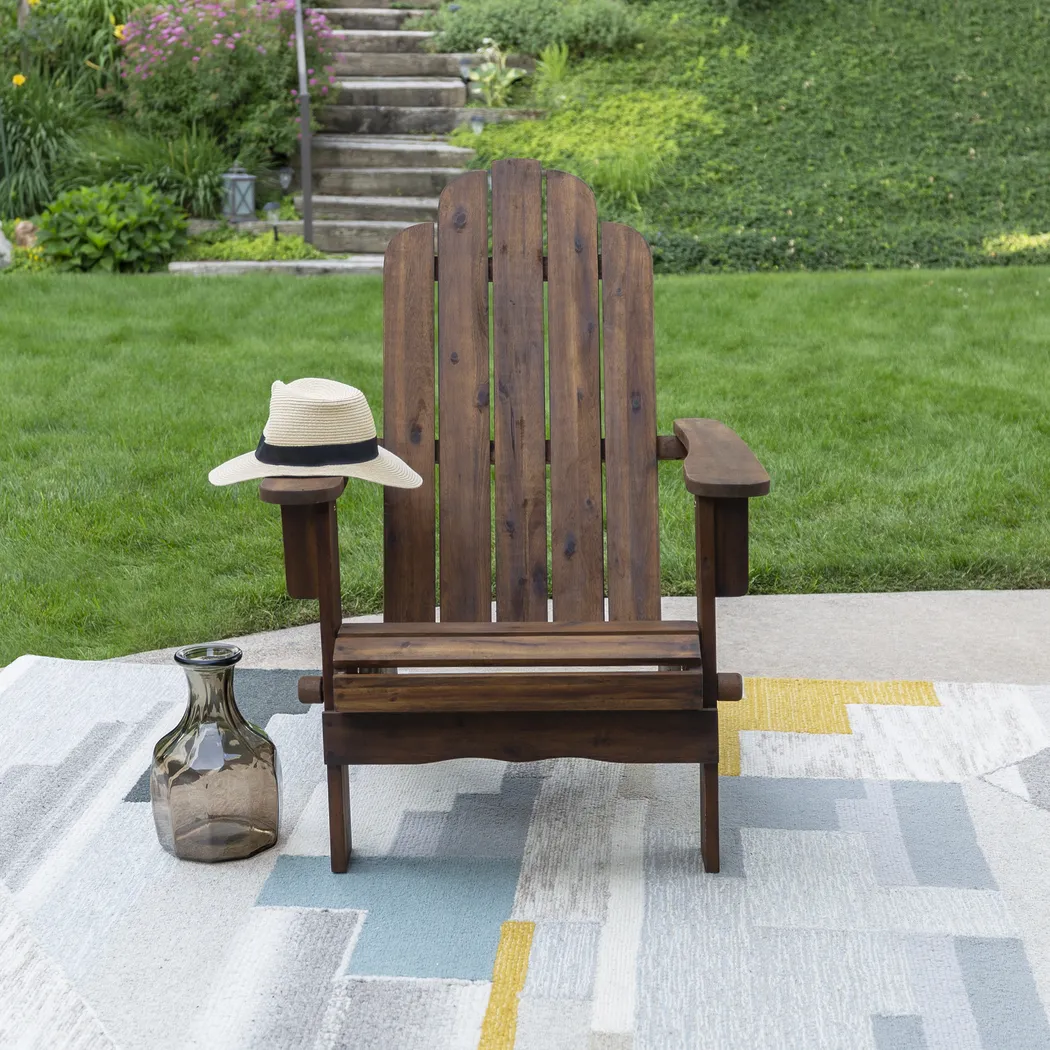 Wonsley Dark Brown Outdoor Adirondack Chair - Thumbnail - Image 4