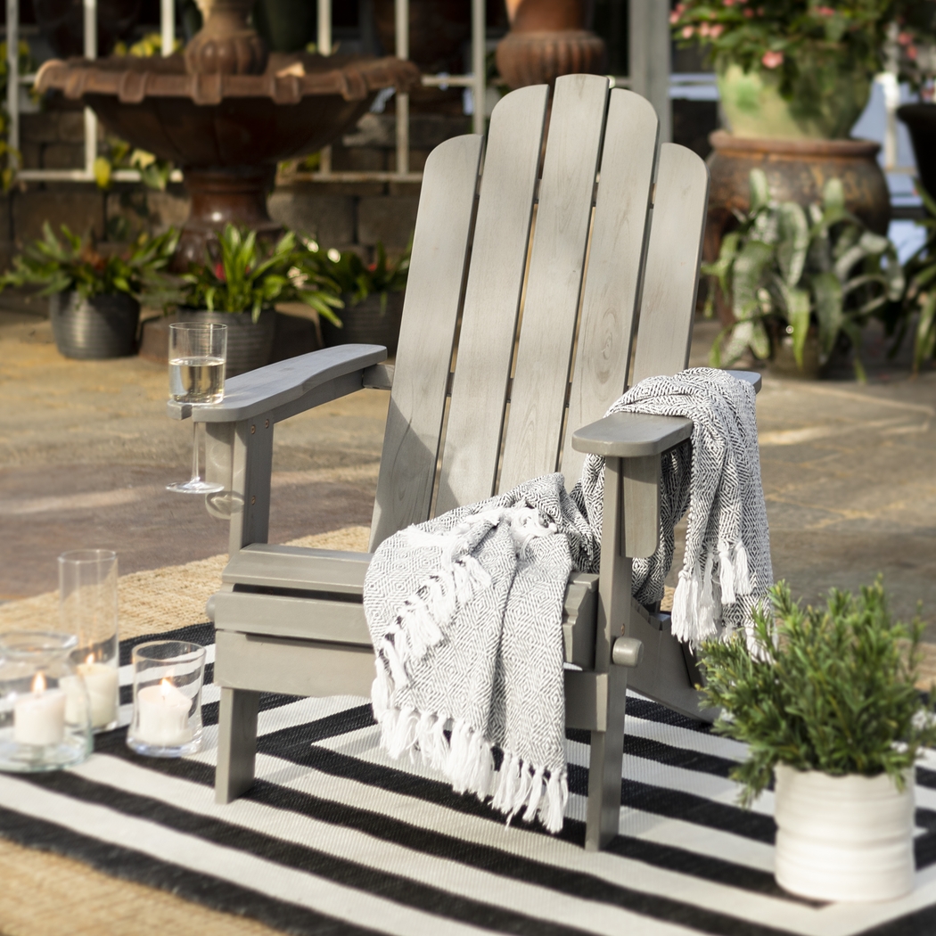 Wonsley Gray Outdoor Adirondack Chair - Thumbnail - Image 4