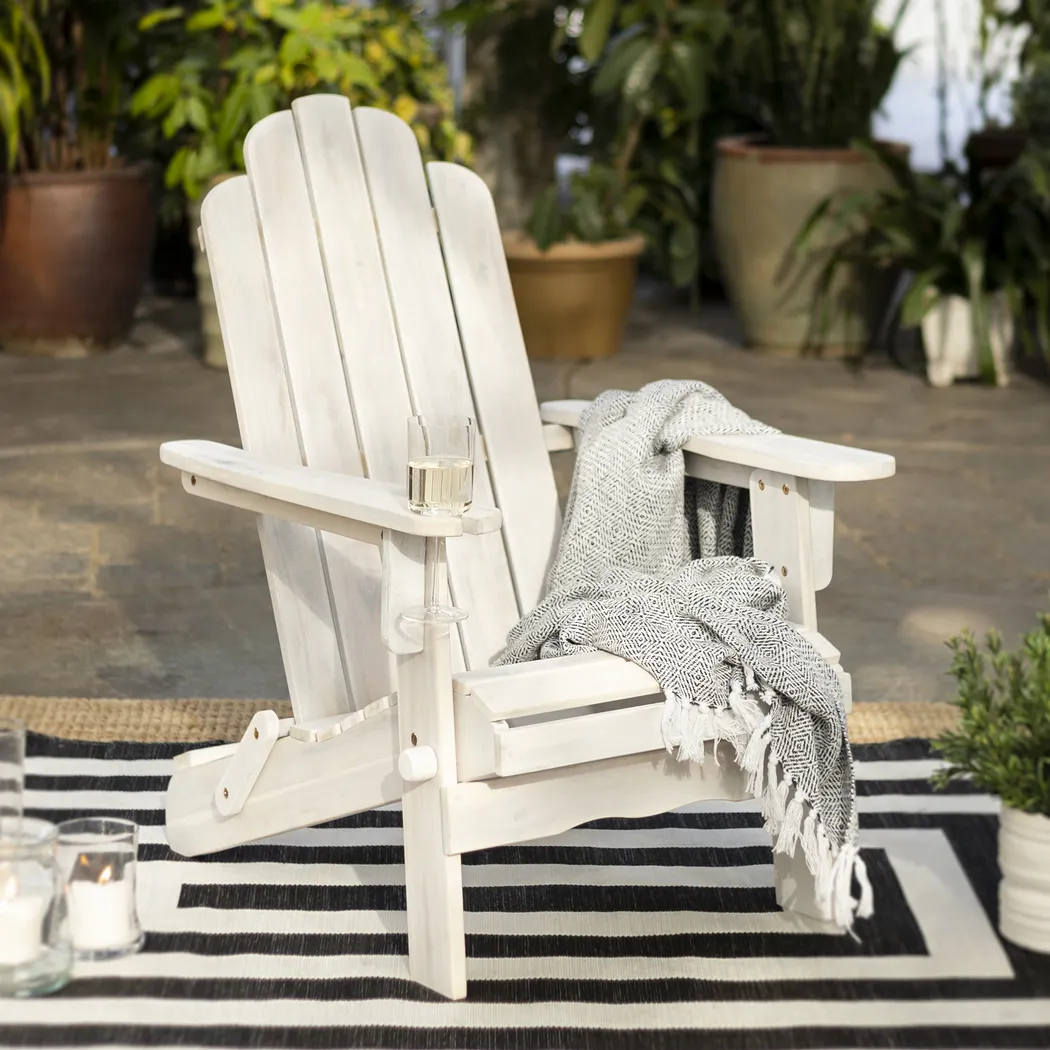 Wonsley White Outdoor Adirondack Chair - Thumbnail - Image 5