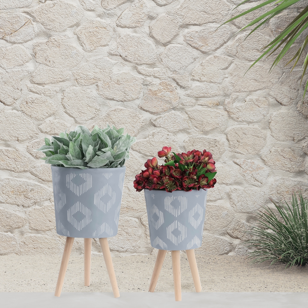 Woodaire Gray Planter, Set of 2 - Thumbnail - Image 2