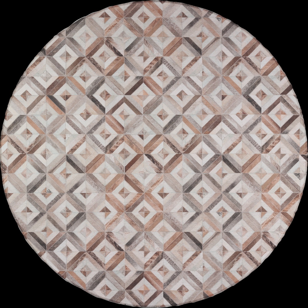 Woodbend Beige 6' Round Rug - Thumbnail - Image 1