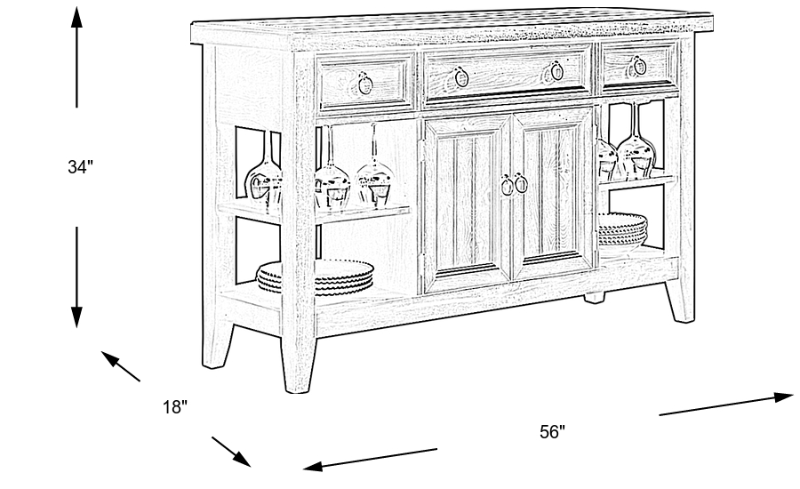 Dimension Image. Please refer to the Dimension Tab on this page for dimension details.
