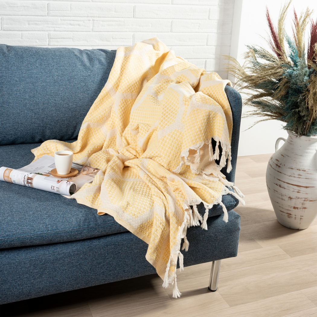 Woodgaler Yellow Throw Blanket - Thumbnail - Image 2