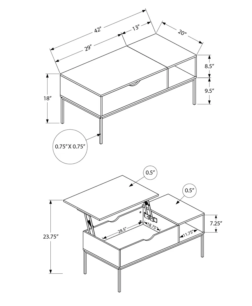 Woodglynn Gray Lift Top Cocktail Table - Image 15