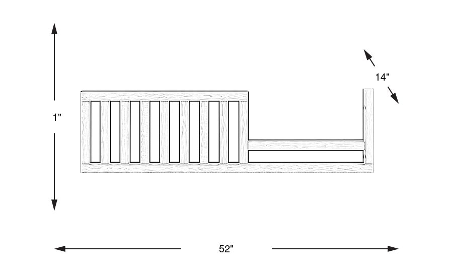 Dimension Image. Please refer to the Dimension Tab on this page for dimension details.