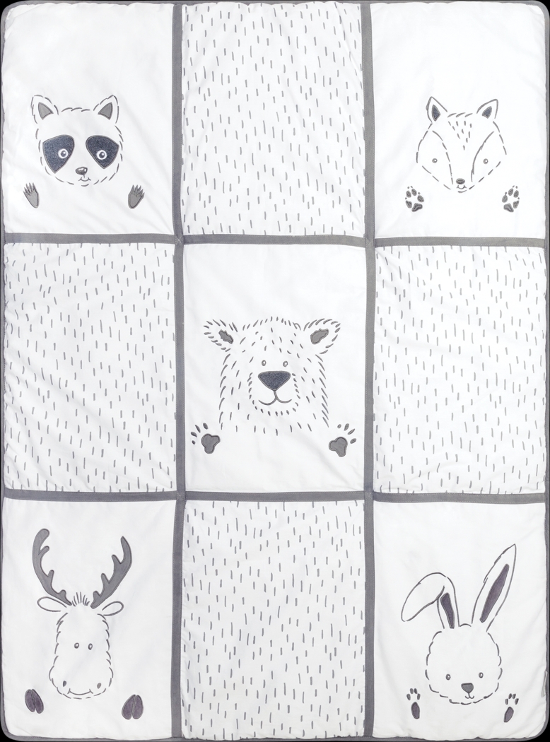 Woodland Friends Gray 3 Pc Baby Bedding Set - Thumbnail - Image 4