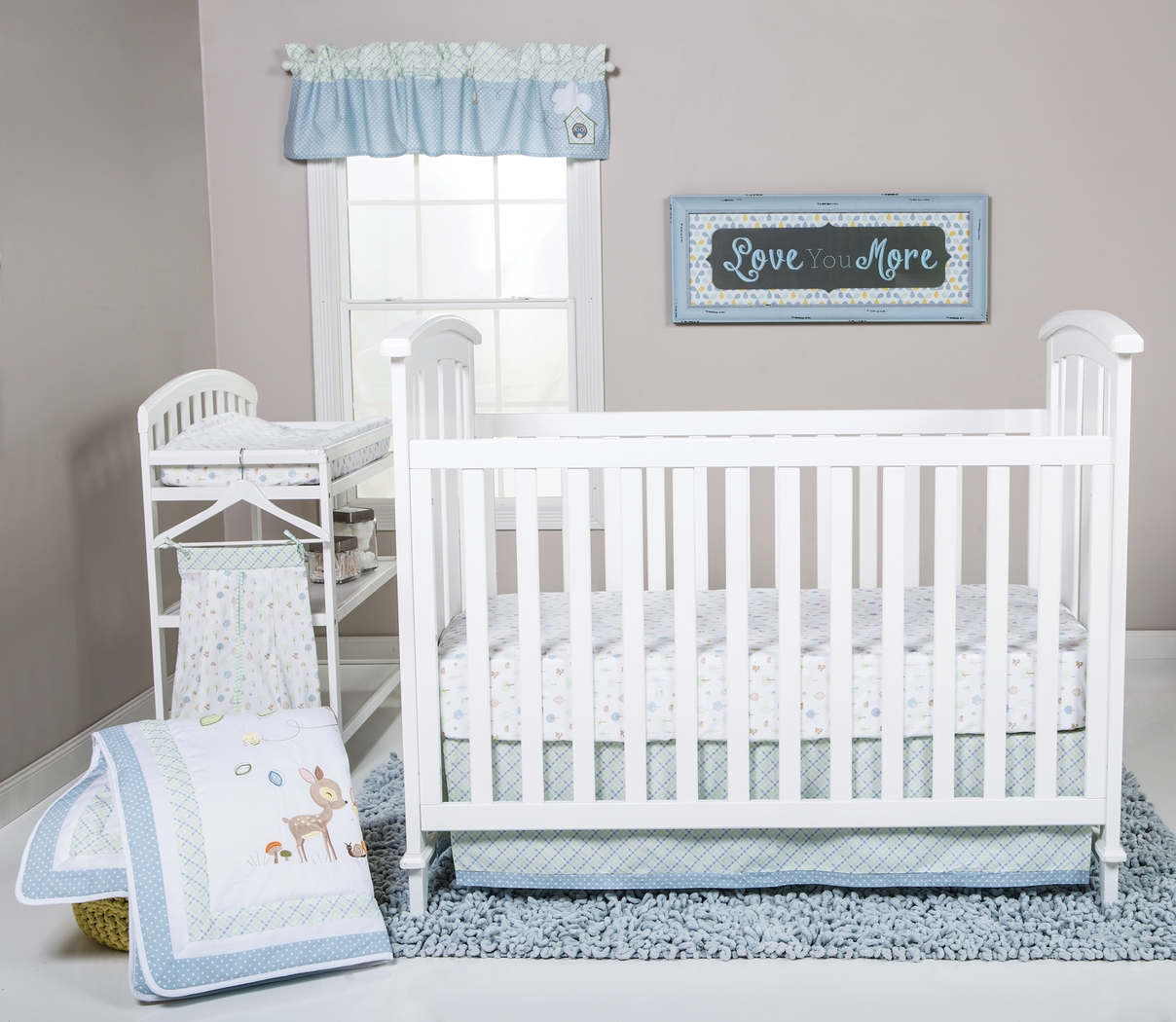 Woodland Storytime Blue 6 Pc Baby Bedding Set - Thumbnail - Image 11