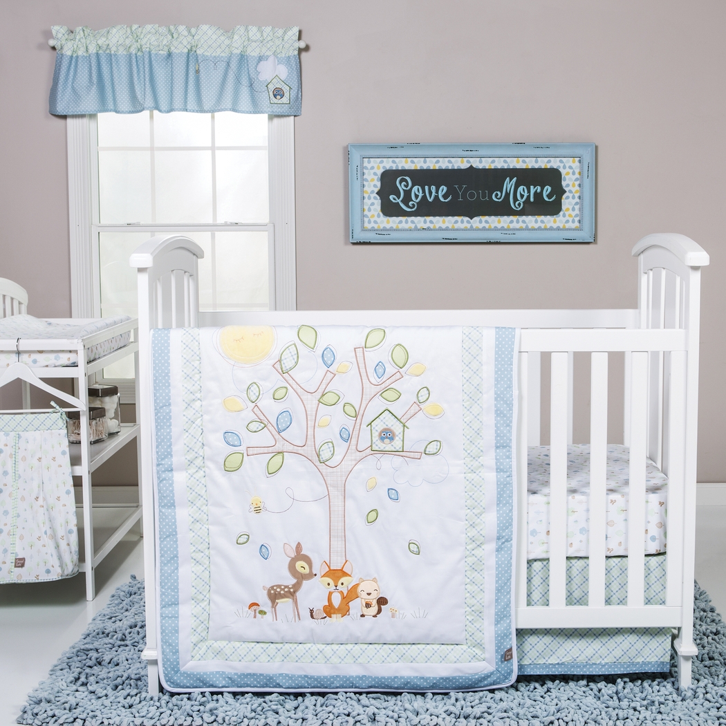 Woodland Storytime Blue 6 Pc Baby Bedding Set - Thumbnail - Image 12
