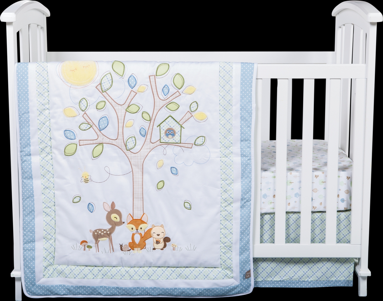 Woodland Storytime Blue 6 Pc Baby Bedding Set - Thumbnail - Image 3