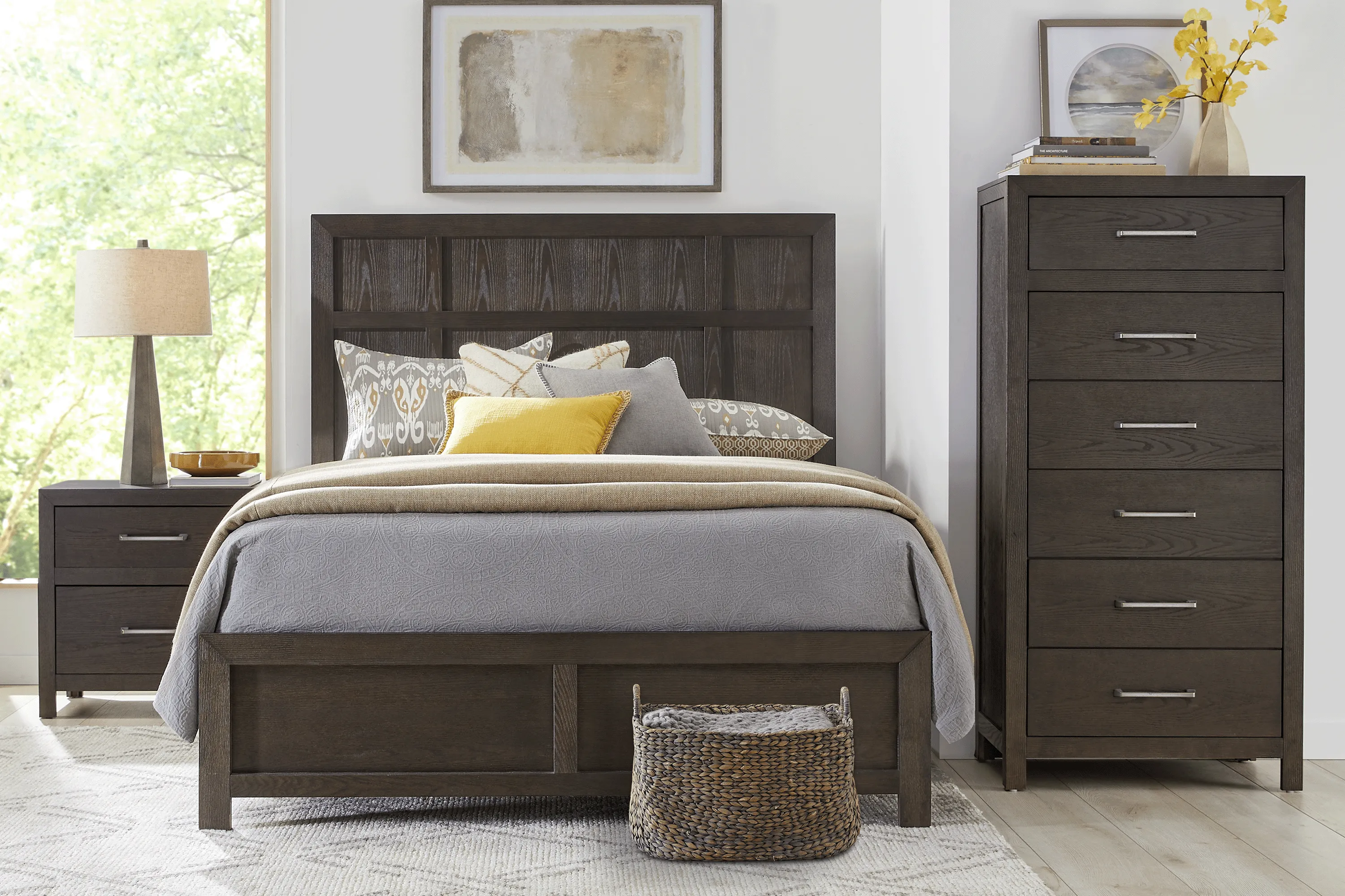 Woodley Dark Brown 3 Pc Queen Panel Bed - Thumbnail - Image 2