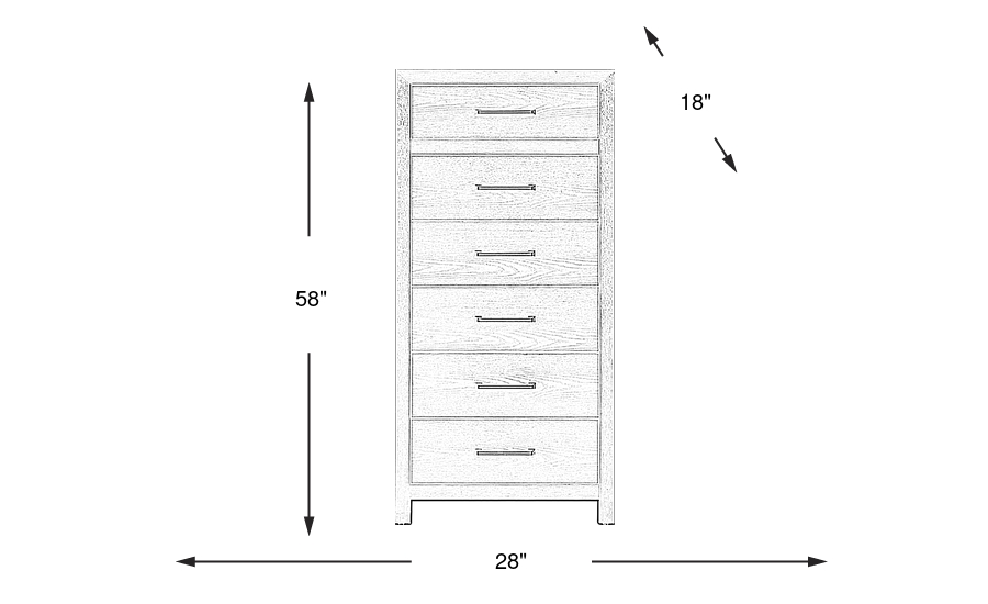 Dimension Image. Please refer to the Dimension Tab on this page for dimension details.