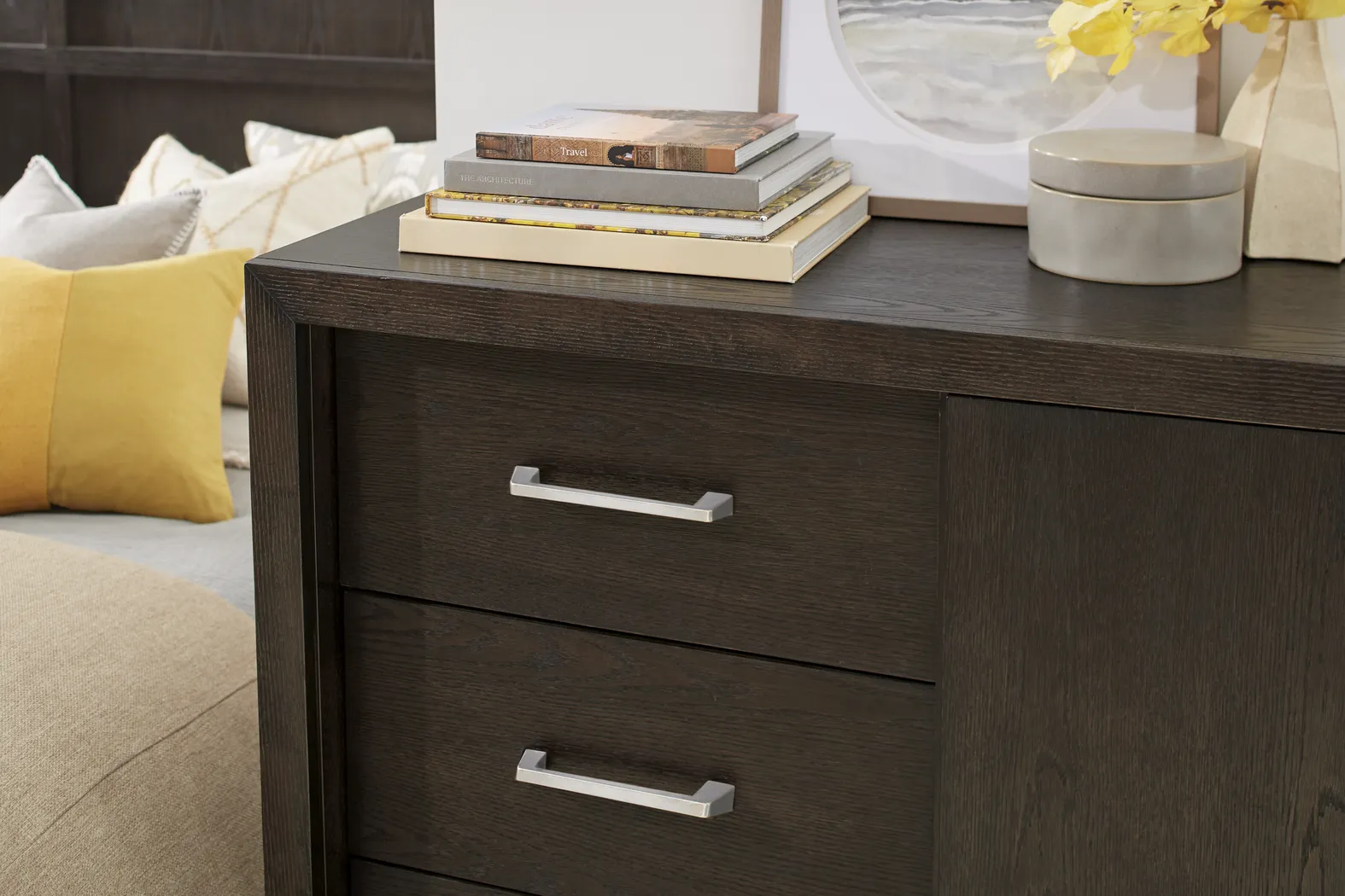 Woodley Dark Brown 5 Pc Queen Panel Bedroom - Thumbnail - Image 9