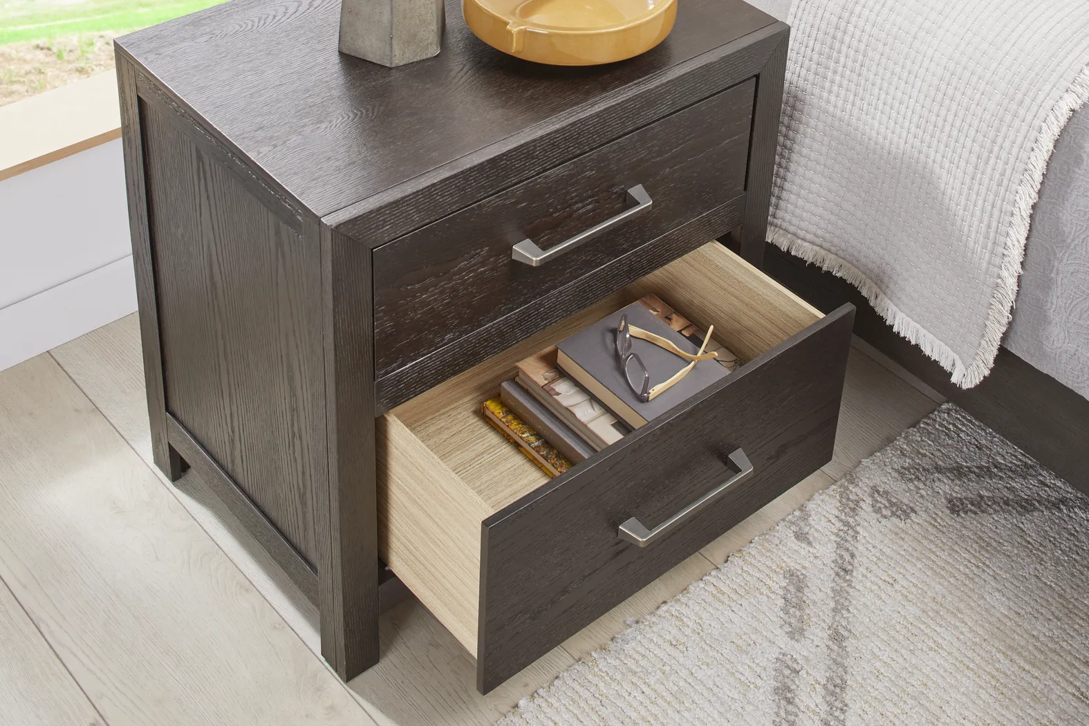 Woodley Dark Brown Nightstand - Thumbnail - Image 3