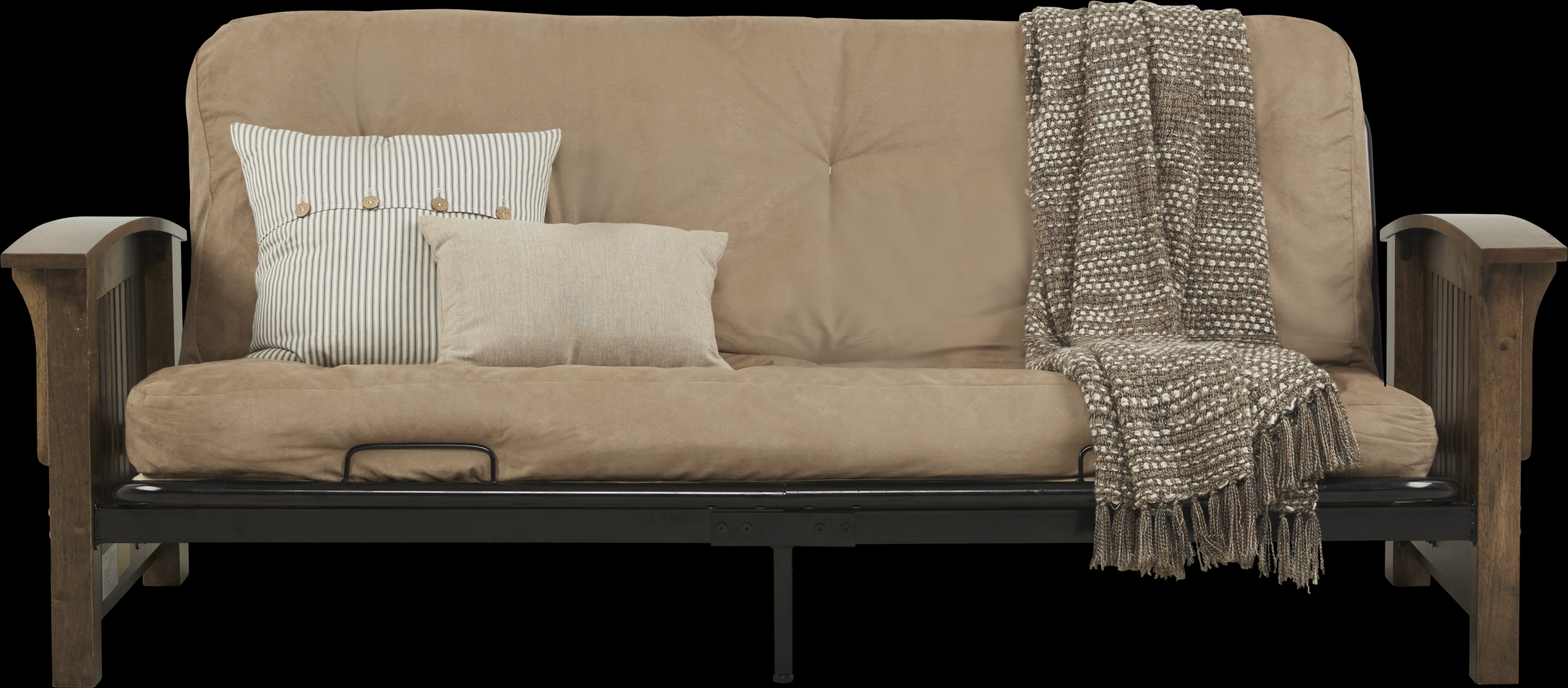 Woodlyn Dark Brown Futon - Thumbnail - Image 2