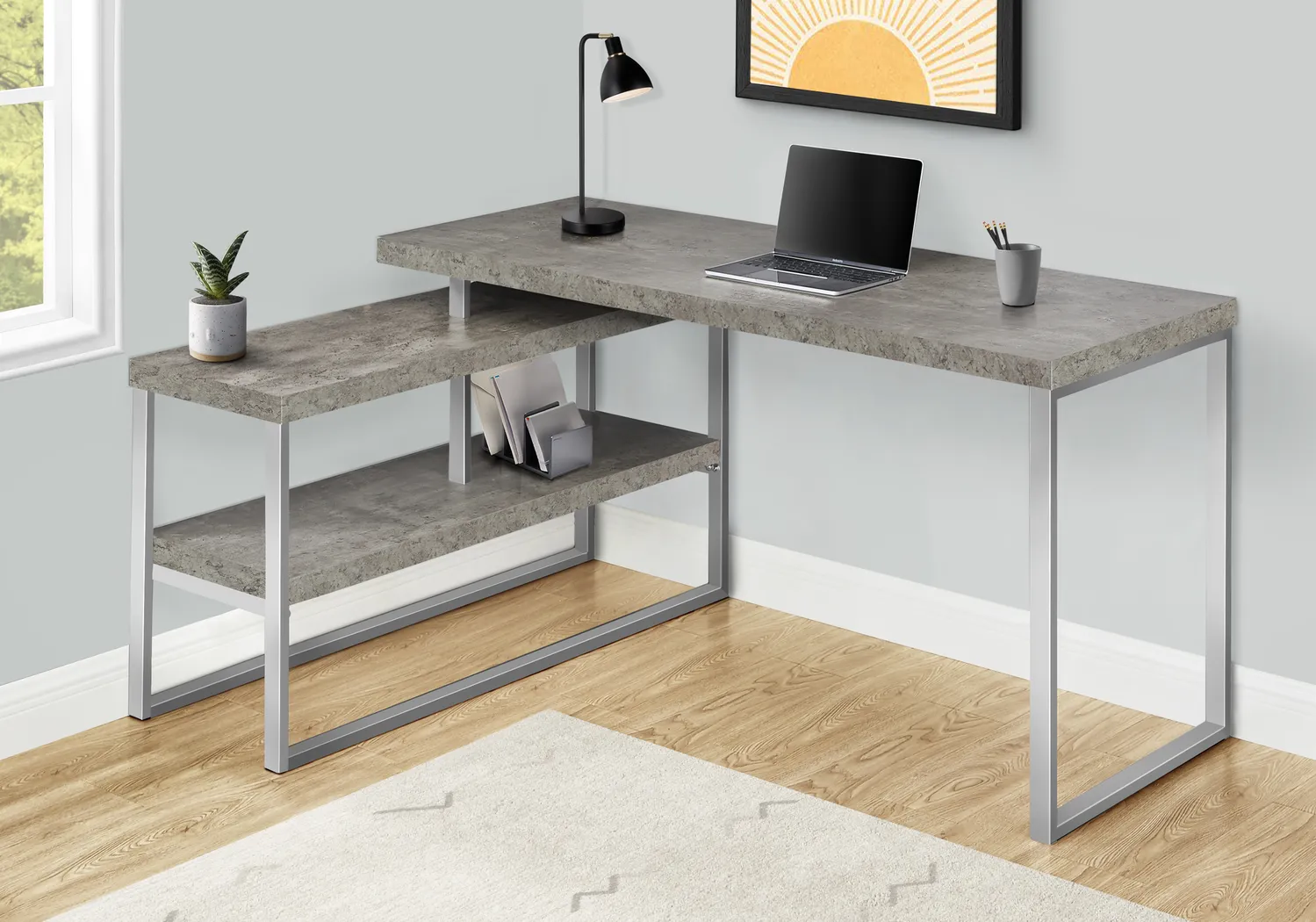 Woodrill Gray Desk - Image 9