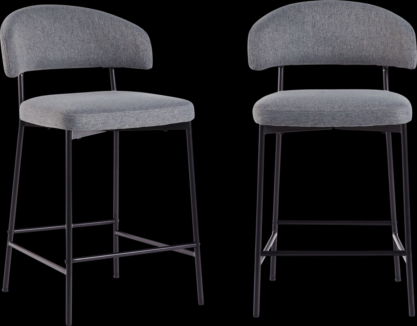 Woodsorrel Charcoal Counter Height Stool, Set of 2 - Thumbnail - Image 5