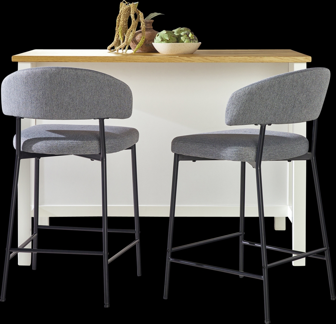 Woodsorrel Charcoal Counter Height Stool, Set of 2 - Thumbnail - Image 7