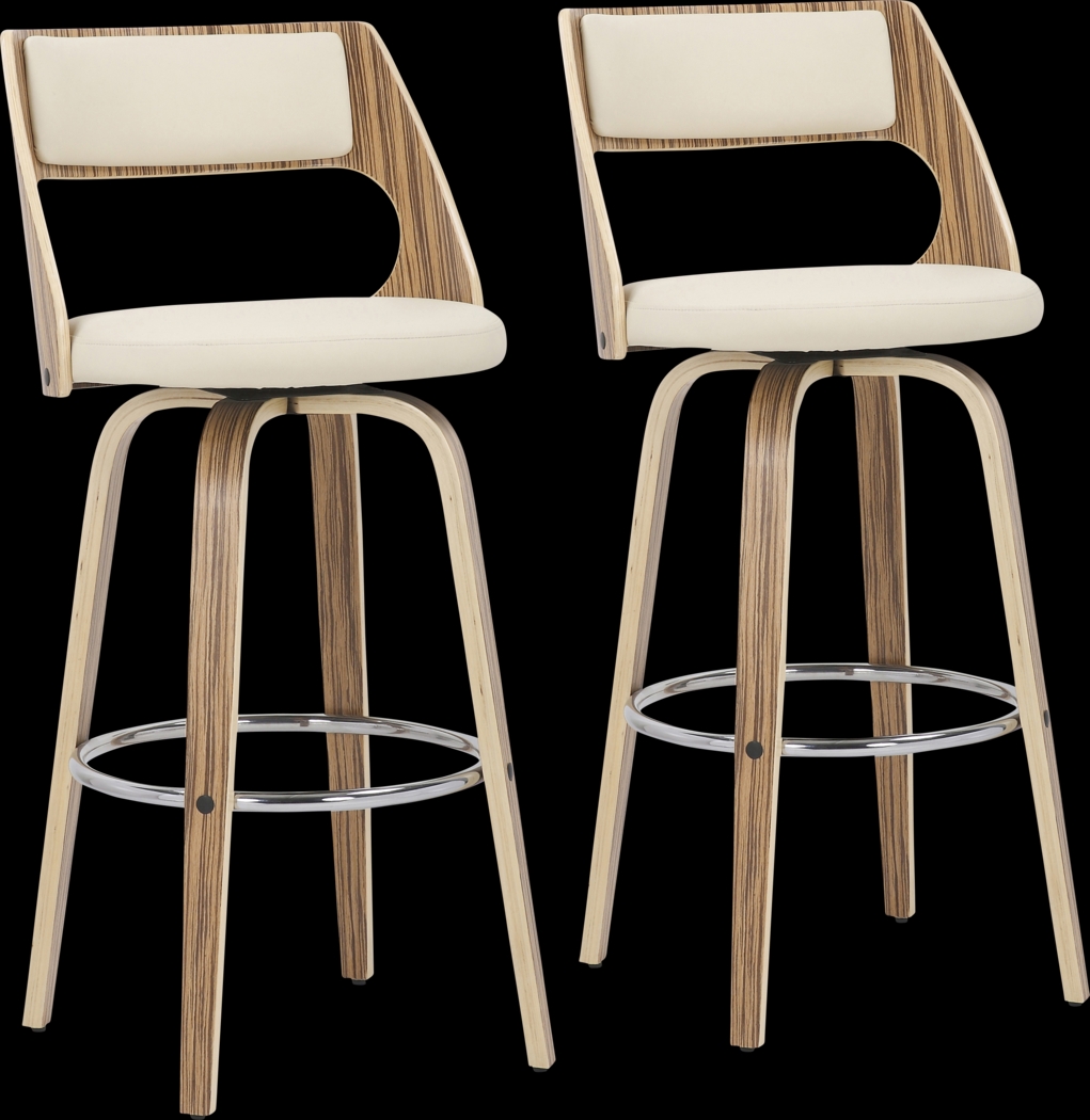 Woodstead Cream Barstool, Set of 2 - Thumbnail - Image 1