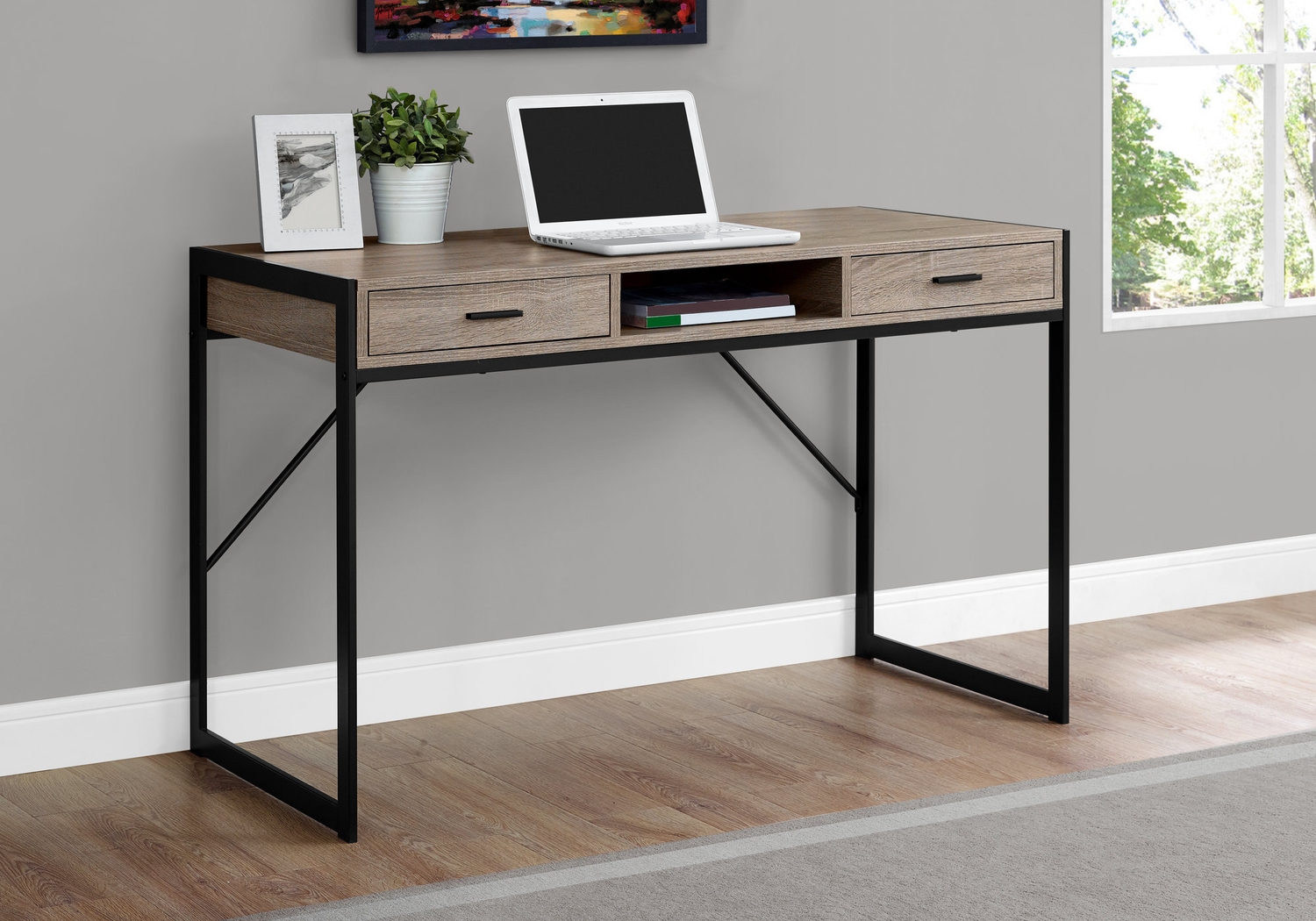 Woodvale Taupe Desk - Thumbnail - Image 2