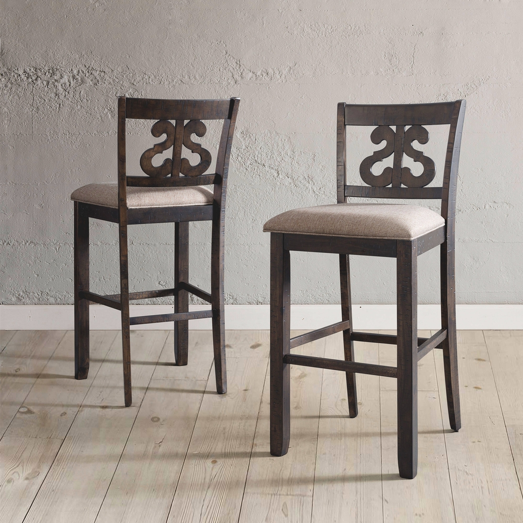 Woodvine Brown Bar Stool Set - Thumbnail - Image 2