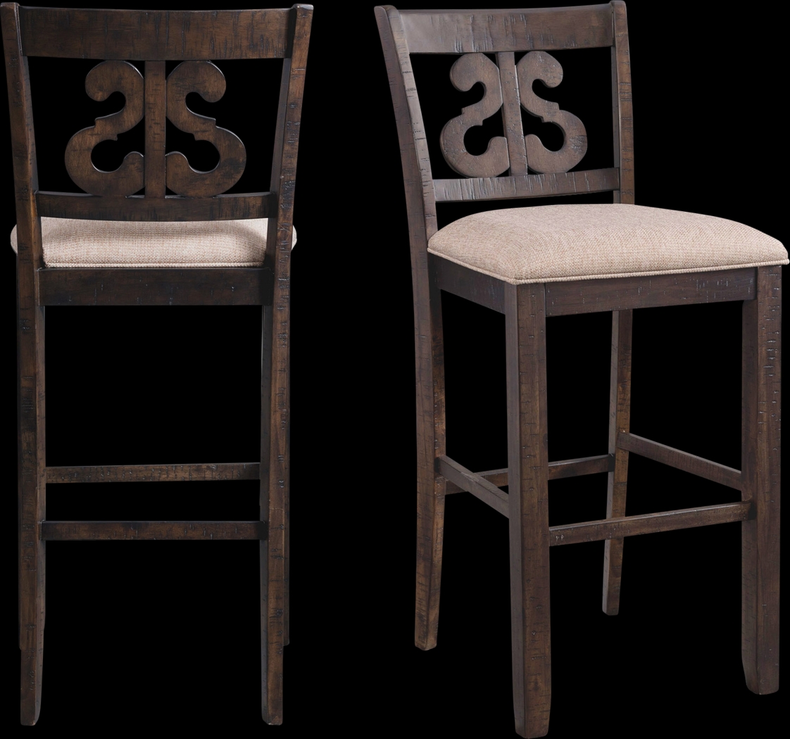 Woodvine Brown Bar Stool Set - Thumbnail - Image 1