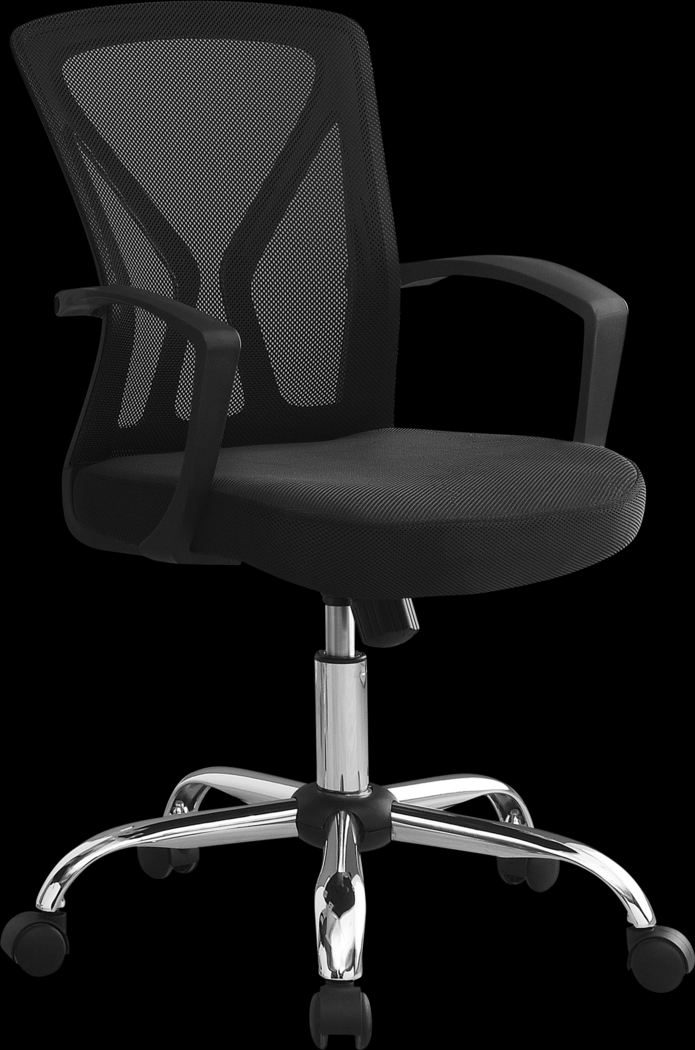 Woodwardia Black Chrome Office Chair - Thumbnail - Image 1