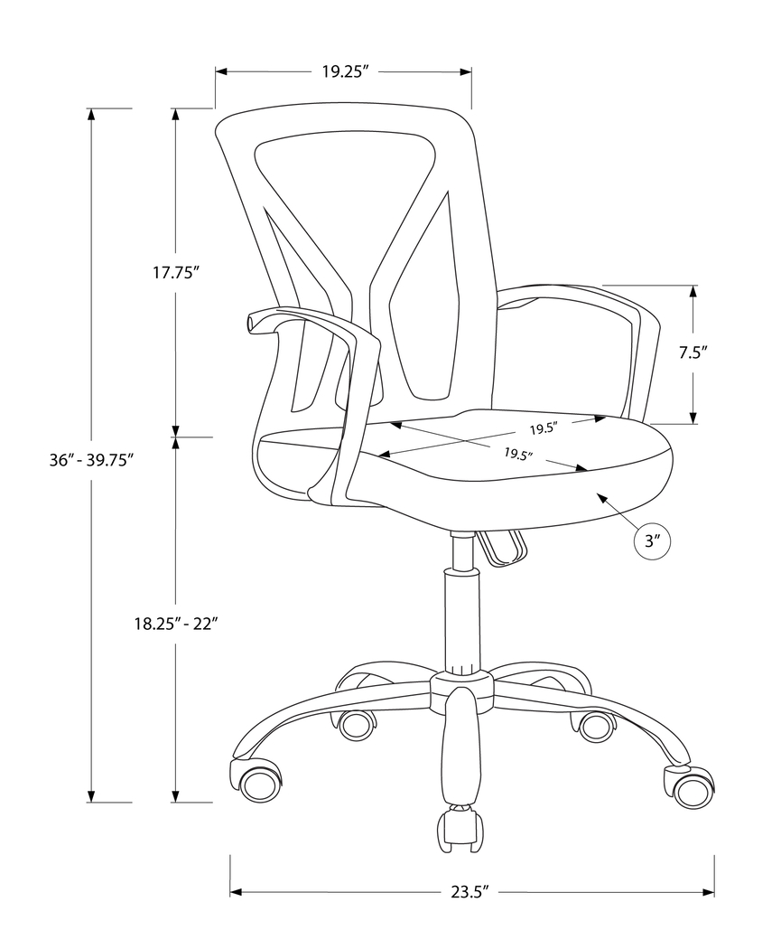 Woodwardia Gray Chrome Office Chair - Thumbnail - Image 6