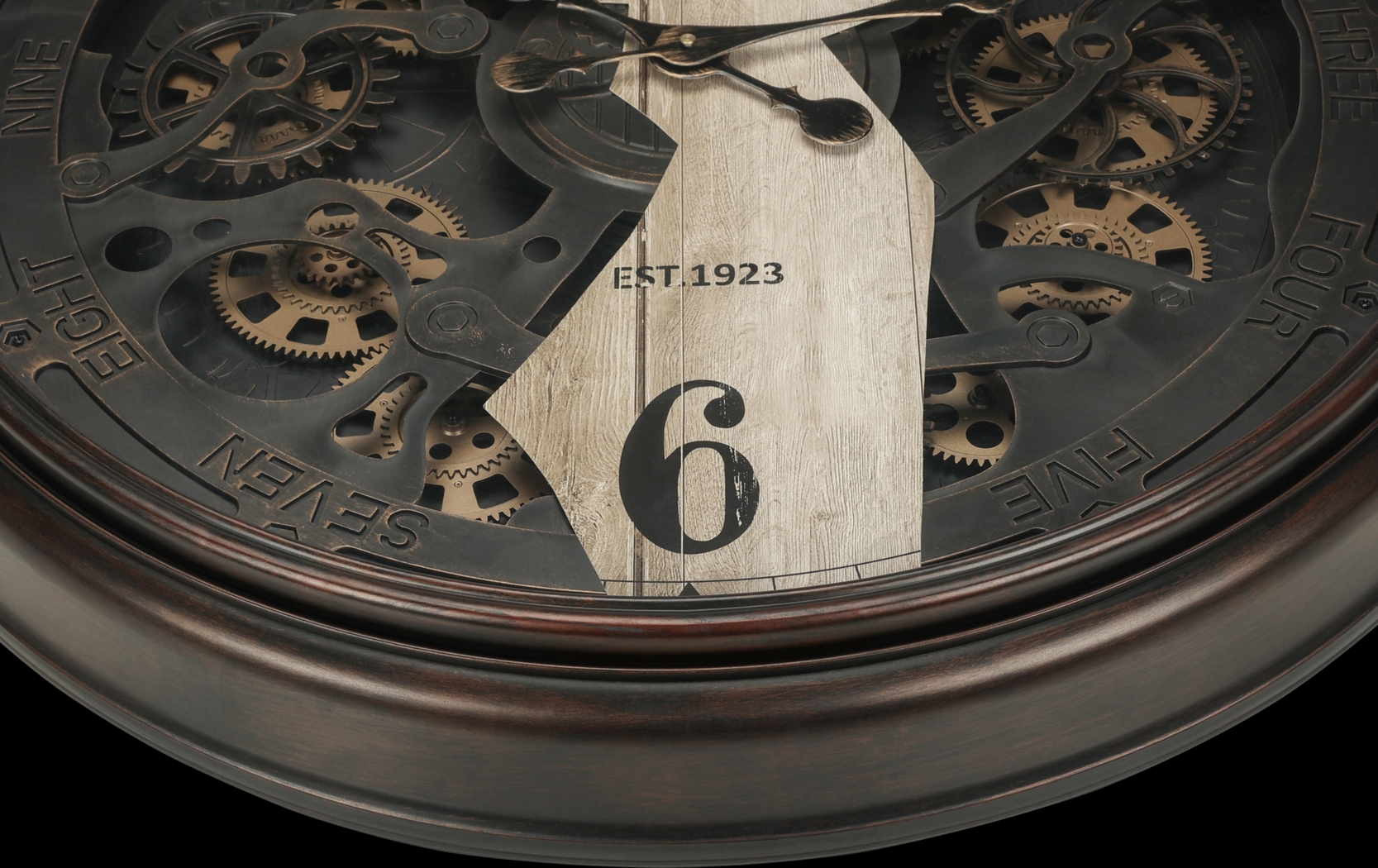 Woodycreek Brown Wall Clock - Thumbnail - Image 3
