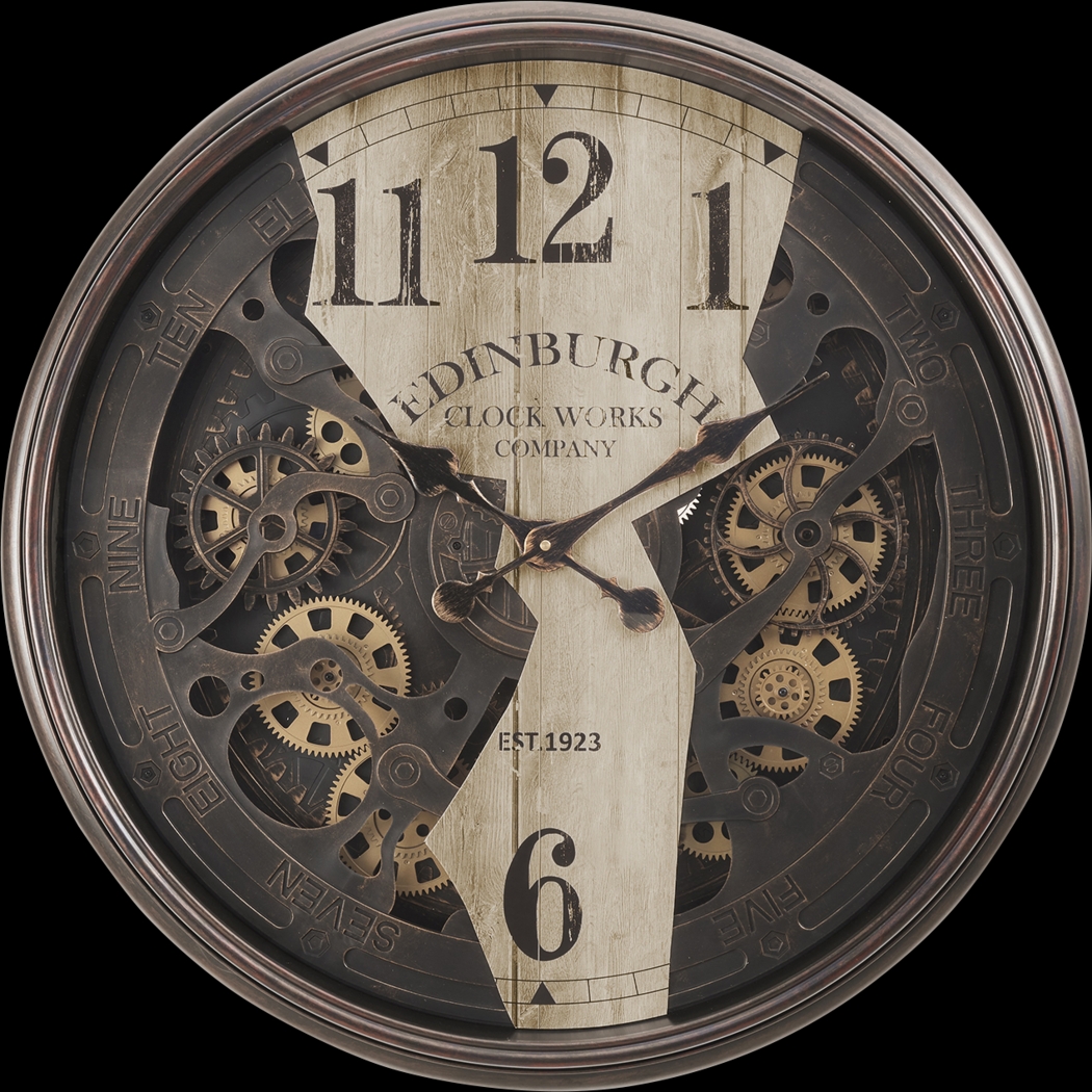Woodycreek Brown Wall Clock - Thumbnail - Image 1