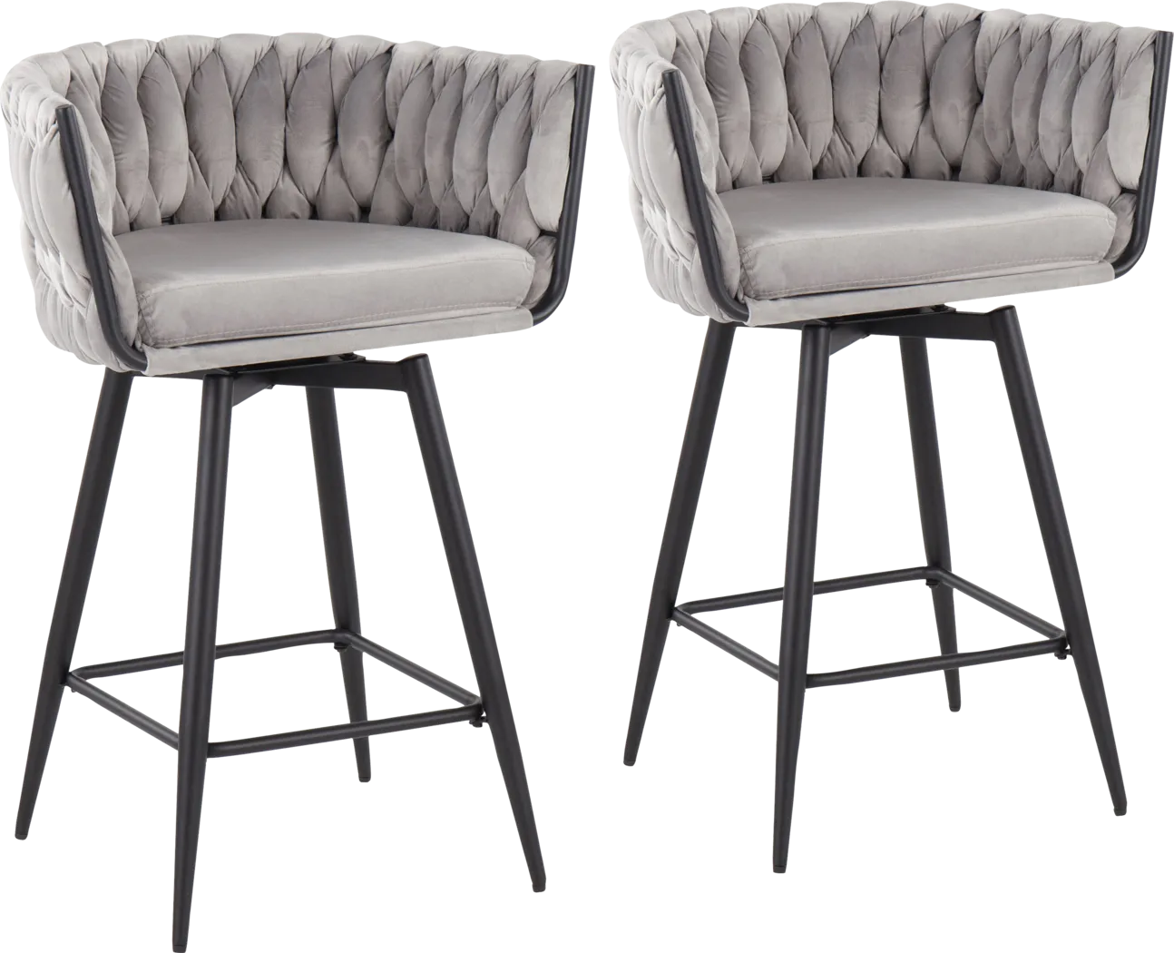 Wooldridge Silver Counter Height Stool, Set of 2 - Thumbnail - Image 1