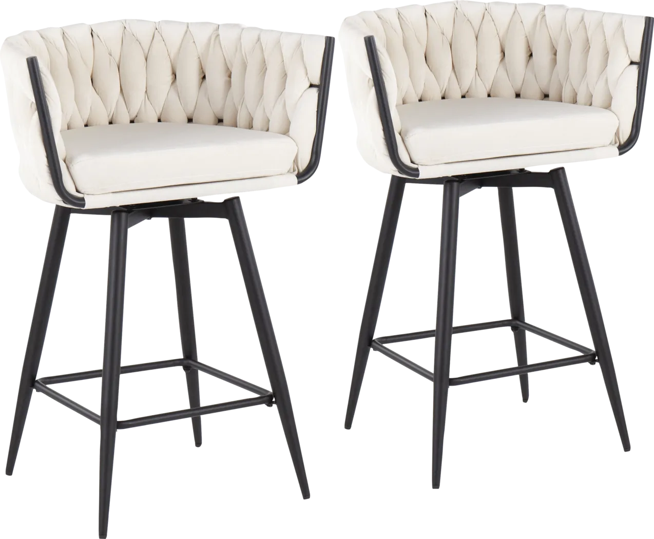 Wooldridge White Counter Height Stool, Set of 2 - Thumbnail - Image 1