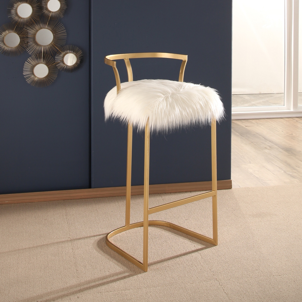 Woolin White Barstool - Thumbnail - Image 2