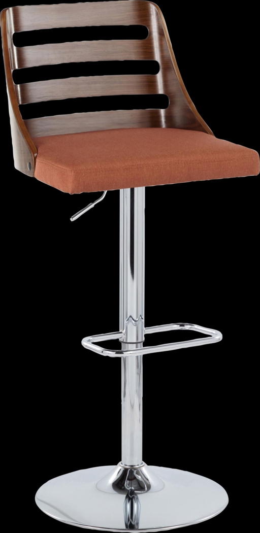 Woolwich II Orange Adjustable Swivel Barstool, Set of 2 - Thumbnail - Image 6