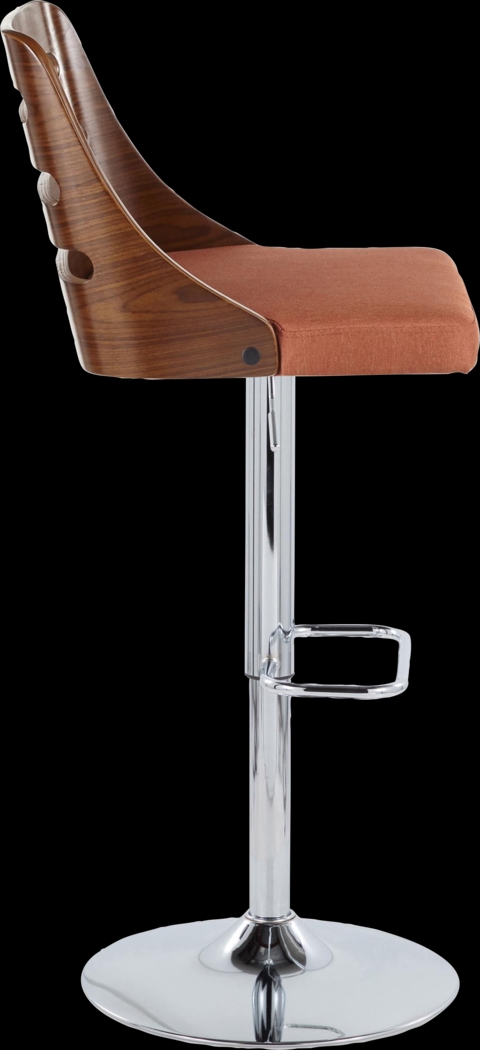 Woolwich II Orange Adjustable Swivel Barstool, Set of 2 - Thumbnail - Image 7